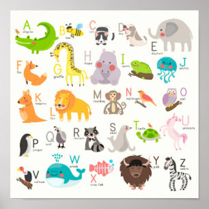 Cute Animal Alphabet Poster