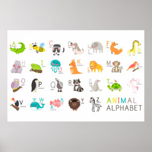 Cute Animal Alphabet Poster