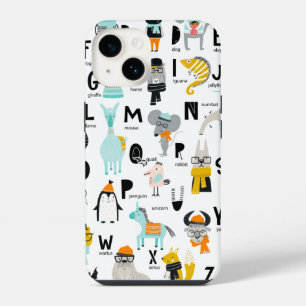 Cute Animal Alphabet Some Have Hats iPhone 14 Case