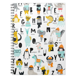 Cute Animal Alphabet   Some Have Hats Notebook