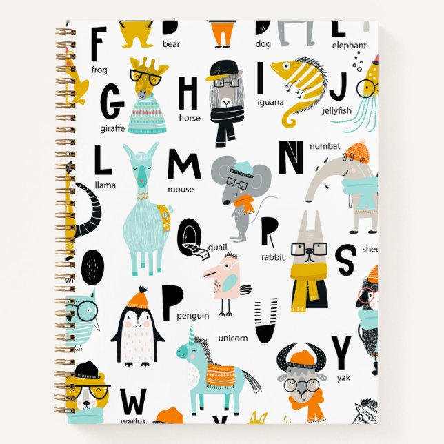Cute Animal Alphabet | Some Have Hats Notebook (Front)