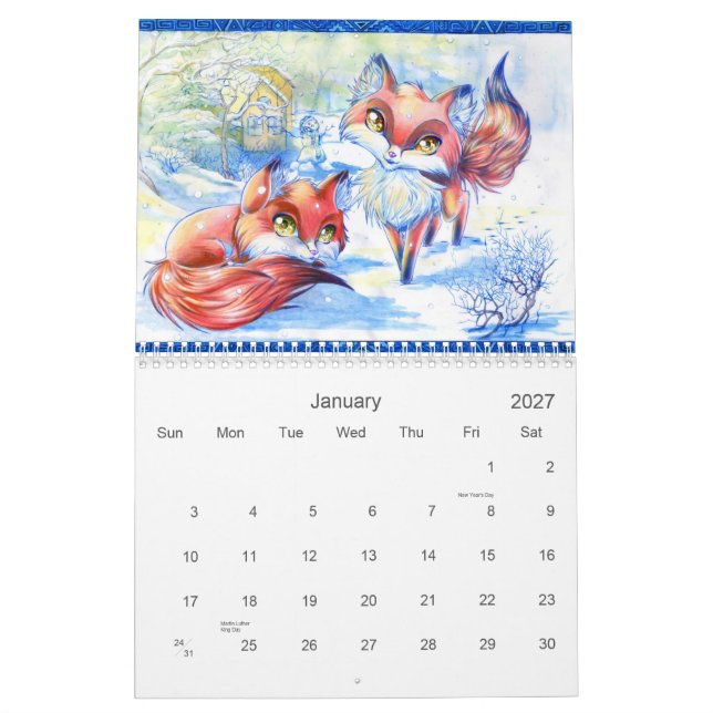 Cute Animal Art Calendar 2013 (Jan 2027)