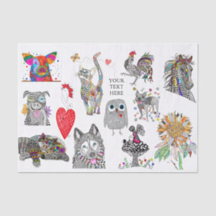 Cute Animal Assortment Tissue Paper  