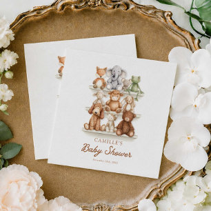 Cute Animal Baby Shower Paper Napkins