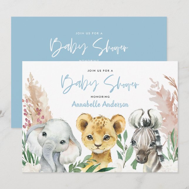 Cute animal botanical floral safari script (Front/Back)