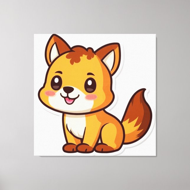 Cute Animal Canvas Print (Front)