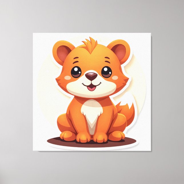 Cute Animal Canvas Print (Front)
