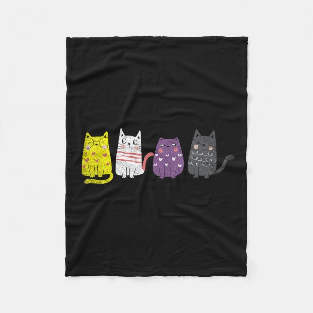 Cute Animal Cat Gift Non Binary Pride Agender Non  Fleece Blanket (Front)