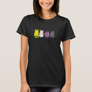 Cute Animal Cat Non Binary Pride Agender Non Bina T-Shirt