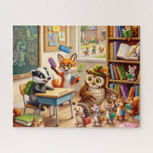 Cute Animal Classroom Jigsaw Puzzle