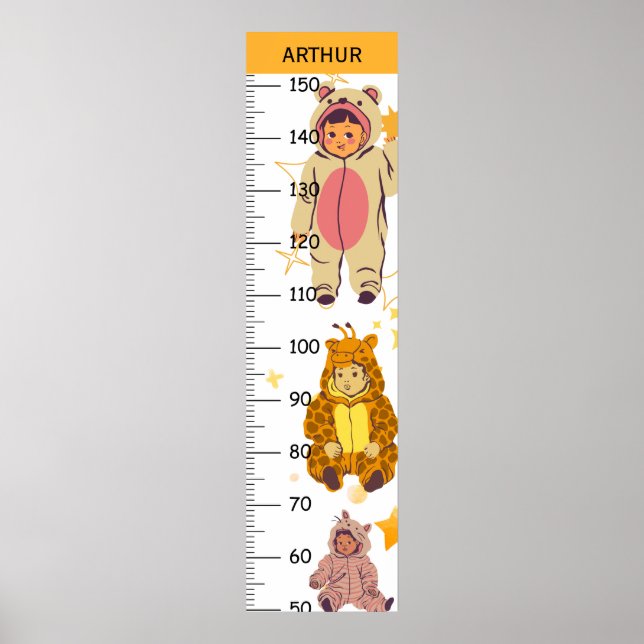 Cute Animal Costume Growth Chart (Front)