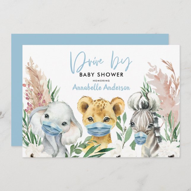 Cute animal covid mask drive by baby (Front/Back)