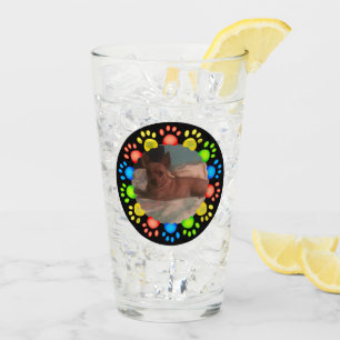Cute Animal Dog Paw Photo Drinking Glass