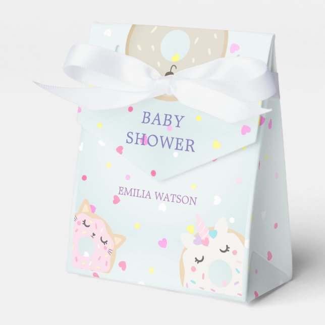 cute animal doughnuts baby shower Favour Box (Front Side)