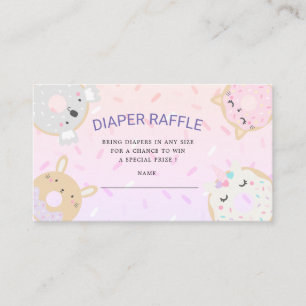 cute animal doughnuts diaper raffle ticket enclosure card