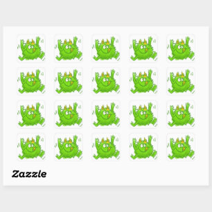 Cute Animal Drawing Square Sticker