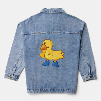 Cute animal duck cartoony style denim jacket