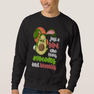 Cute Animal Easter Egg Avocado Bunny Girls Women Sweatshirt