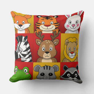 Cute Animal Faces For Animal Lovers Cushion