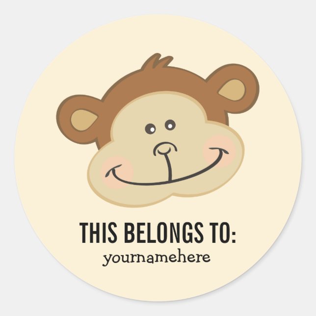 Cute Animal Faces THIS BELONGS TO Sticker (Front)