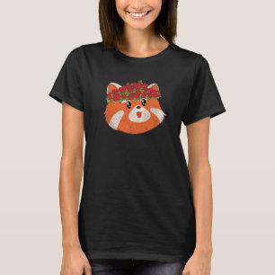 Cute Animal Flowers Zoo Animal Roses Red Panda T-Shirt