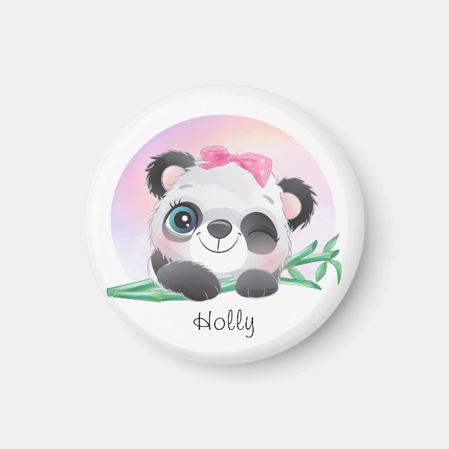 Cute Animal Friendly Panda Bamboo    Magnet (Front)