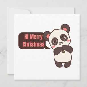 cute animal friendly panda merry christmas panda