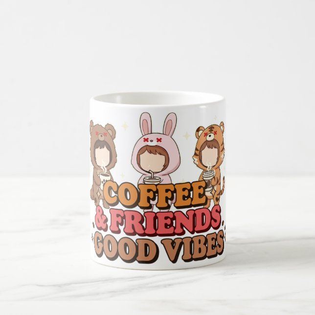 Cute Animal Friends Coffee Lovers Coffee Mug (Center)