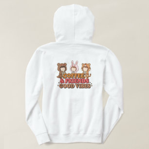Cute Animal Friends Coffee Lovers Hoodie