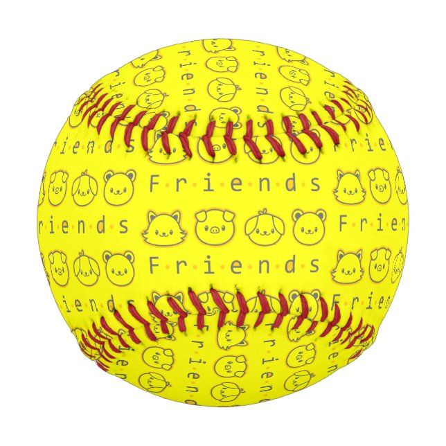 Cute animal friends face  Case-Mate iPhone case Baseball (Front)