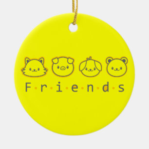 Cute animal friends face Case-Mate iPhone case Bu Ceramic Tree Decoration