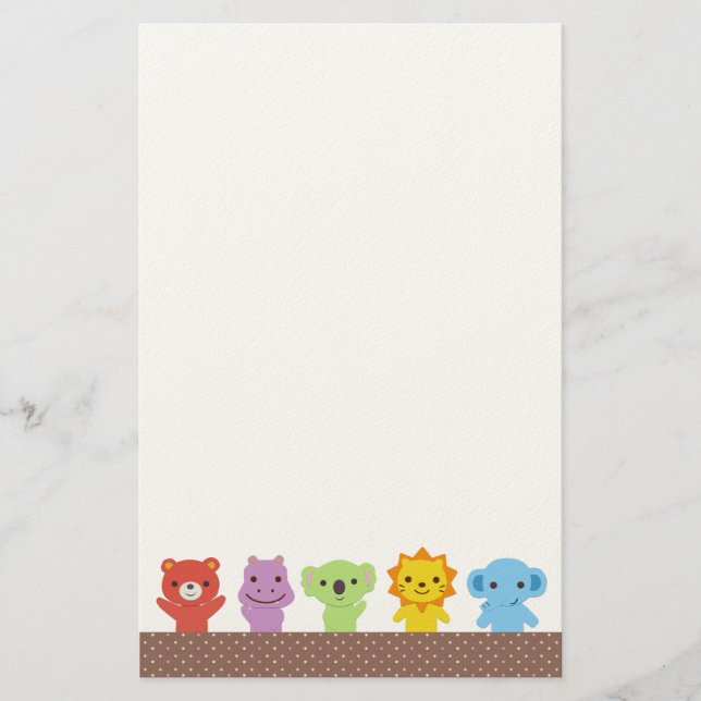 Cute Animal Friends Stationery (Front)