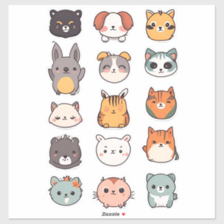 Cute Animal Friends Sticker Pack