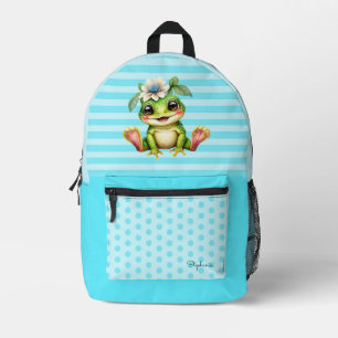 Cute Animal Frog Printed Backpack
