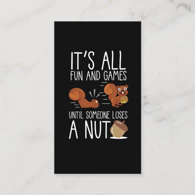Cute Animal Funny Rodent Nut Lover Squirrel Business Card (Front)