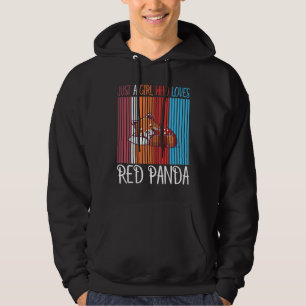 Cute Animal Girls Kids Just A Girl Who Loves Red P Hoodie