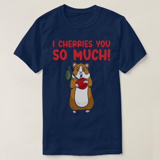 Cute Animal Hamster Cherry Pet Food Pet Hamster Lo T-Shirt (Design Front)