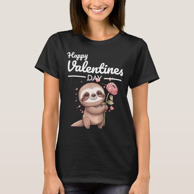 Cute Animal Heart Panda  Happy Valentine Day  11 T-Shirt (Front)
