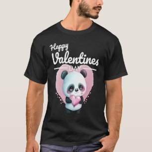 Cute Animal Heart Panda Happy Valentine Day 3 T-Shirt