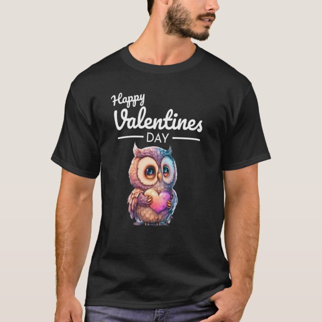 Cute Animal Heart Panda Happy Valentine Day  42 T-Shirt (Front)