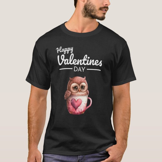 Cute Animal Heart Panda Happy Valentine Day  70 T-Shirt (Front)