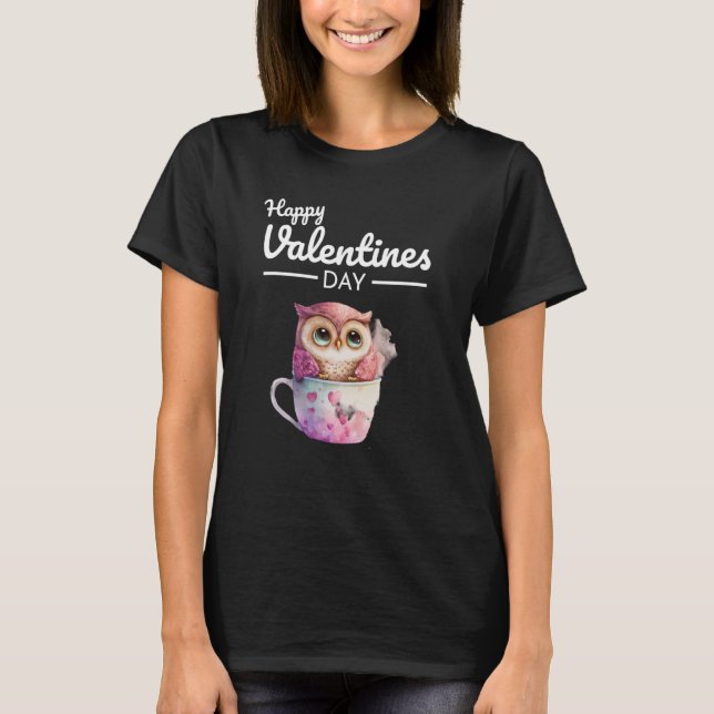 Cute Animal Heart Panda Happy Valentine Day  74 T-Shirt (Front)