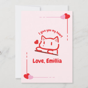 Cute Animal Heart Personalised Card