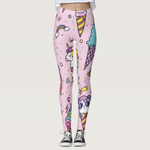 Cute Animal Ice Cream Cones Leggings