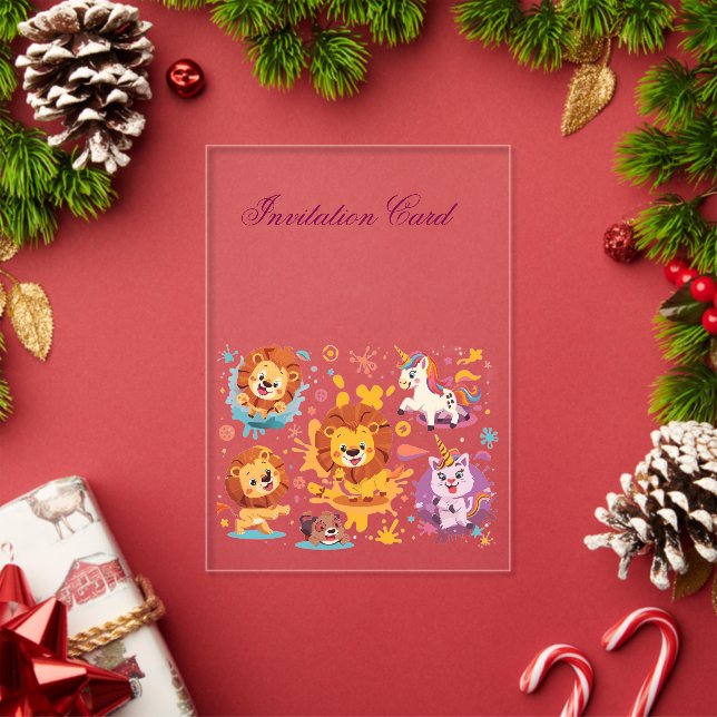 Cute Animal Invitation Birthday Design  (Insitu (Holiday))