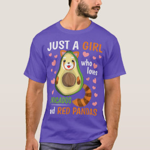 Cute Animal Just A Girl Who Loves Avocados And Red T-Shirt