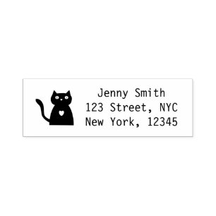 Cute Animal Kitten Cat Pet Cartoon Return Address Self-inking Stamp