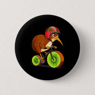 Cute Animal Kiwi Cycling New Zealand 6 Cm Round Badge