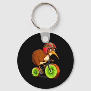 Cute Animal Kiwi Cycling New Zealand  Key Ring
