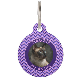 Cute Animal Lover Gift Chevron Pattern Pet Tag